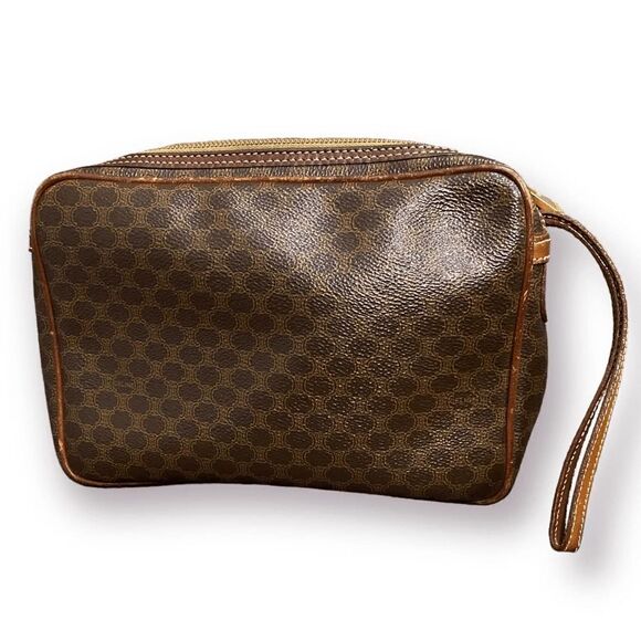 Celine Macadam Dark Wristlet Clutch Authentic Summer Bag - Picture 2 of 9